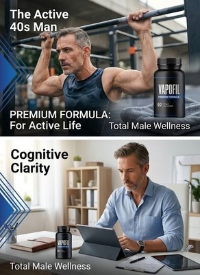 VapoFil for men over 40 daily energy cognitive performance total wellness